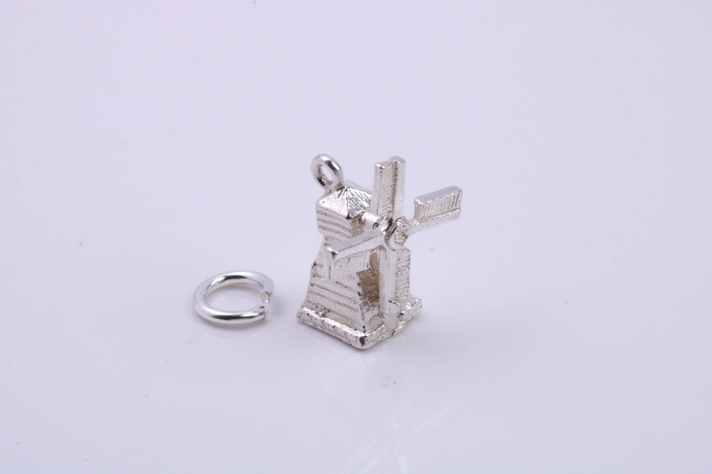 Windmill Charm, Traditional Charm, Made from Solid 925 Grade Sterling Silver, Complete with Attachment Link