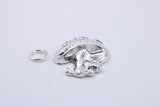 Toadstool Charm, Traditional Charm, Made from Solid 925 Grade Sterling Silver, Complete with Attachment Link