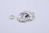 Toadstool Charm, Traditional Charm, Made from Solid 925 Grade Sterling Silver, Complete with Attachment Link