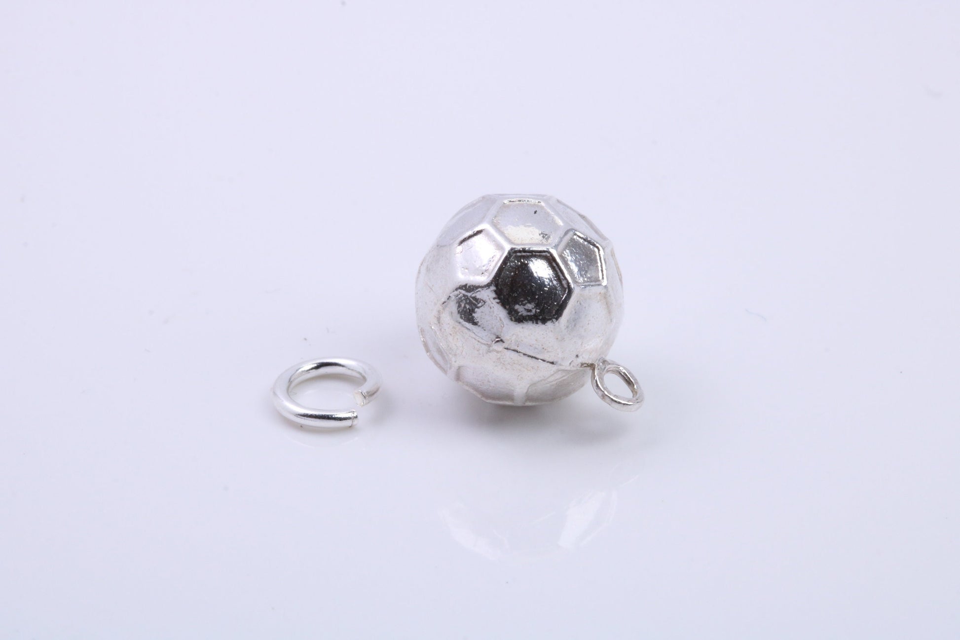 Foot Ball Charm, Traditional Charm, Made from Solid 925 Grade Sterling Silver, Complete with Attachment Link