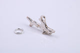Shark Charm, Traditional Charm, Made from Solid 925 Grade Sterling Silver, Complete with Attachment Link