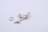 Shark Charm, Traditional Charm, Made from Solid 925 Grade Sterling Silver, Complete with Attachment Link