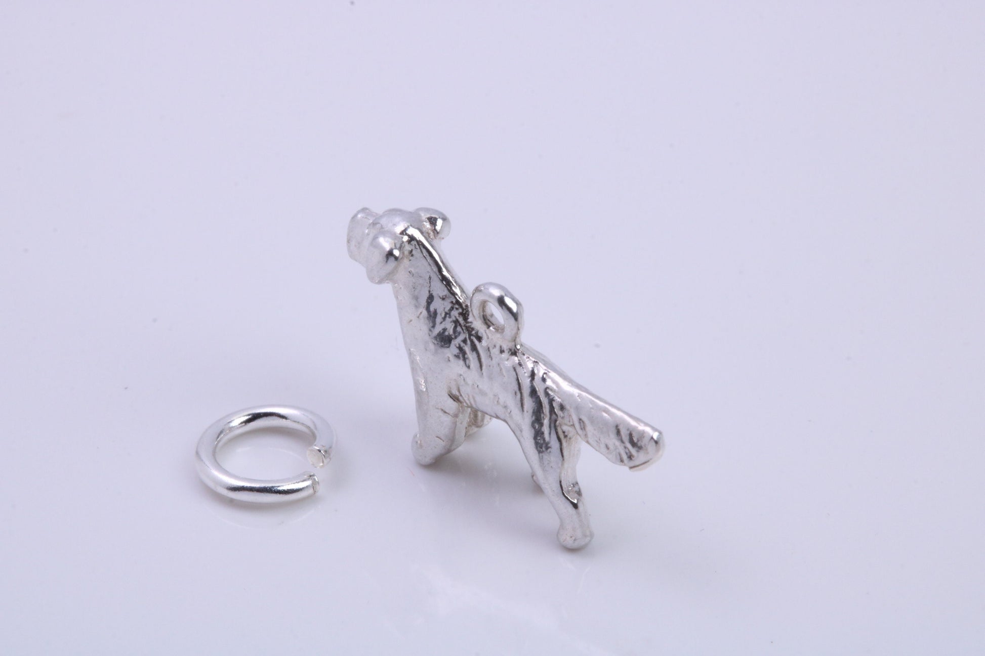Pointer Dog Charm, Traditional Charm, Made from Solid 925 Grade Sterling Silver, Complete with Attachment Link