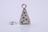 Wedge of Cheese Charm, Traditional Charm, Made from Solid 925 Grade Sterling Silver, Complete with Attachment Link
