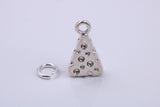Wedge of Cheese Charm, Traditional Charm, Made from Solid 925 Grade Sterling Silver, Complete with Attachment Link