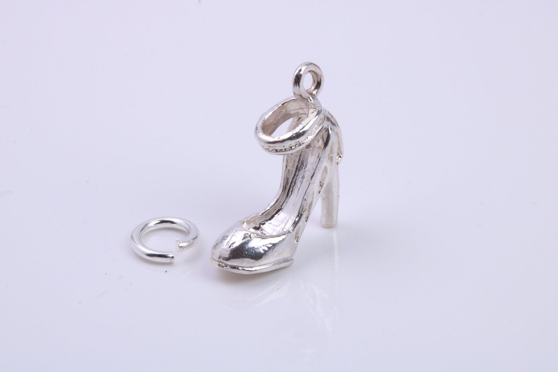 Stiletto Charm, Traditional Charm, Made from Solid 925 Grade Sterling Silver, Complete with Attachment Link