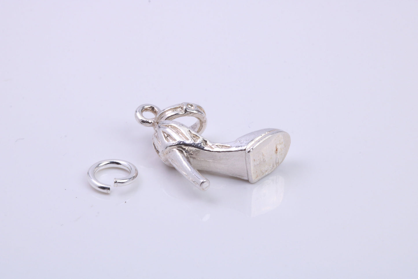 Stiletto Charm, Traditional Charm, Made from Solid 925 Grade Sterling Silver, Complete with Attachment Link