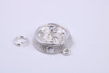 Roulette Wheel Charm, Traditional Charm, Made from Solid 925 Grade Sterling Silver, Complete with Attachment Link