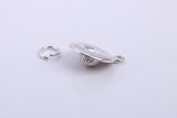 Garden Sun Hat Charm, Traditional Charm, Made from Solid 925 Grade Sterling Silver, Complete with Attachment Link