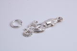 Squid Charm, Traditional Charm, Made from Solid 925 Grade Sterling Silver, Complete with Attachment Link