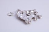 Rule Britannia Lion Charm, Traditional Charm, Made from Solid 925 Grade Sterling Silver, Complete with Attachment Link