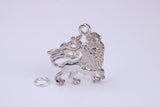 Rule Britannia Lion Charm, Traditional Charm, Made from Solid 925 Grade Sterling Silver, Complete with Attachment Link
