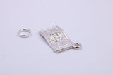 100 Dollar Bill Charm, Made from Solid Cast Silver, Complete with Attachment Link