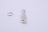 Cola Bottle Charm, Traditional Charm, Made from Solid 925 Grade Sterling Silver, Complete with Attachment Link