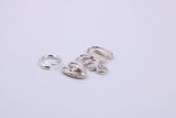 USA Charm, Traditional Charm, Made from Solid 925 Grade Sterling Silver, Complete with Attachment Link