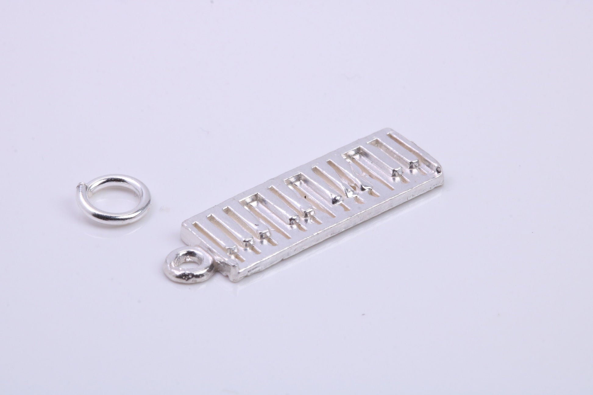 Key Board Charm, Traditional Charm, Made from Solid 925 Grade Sterling Silver, Complete with Attachment Link