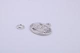 Musical Notes Charm, Traditional Charm, Made from Solid 925 Grade Sterling Silver, Complete with Attachment Link