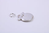 Apple Charm, Traditional Charm, Made from Solid 925 Grade Sterling Silver, Complete with Attachment Link
