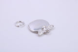 Apple Charm, Traditional Charm, Made from Solid 925 Grade Sterling Silver, Complete with Attachment Link