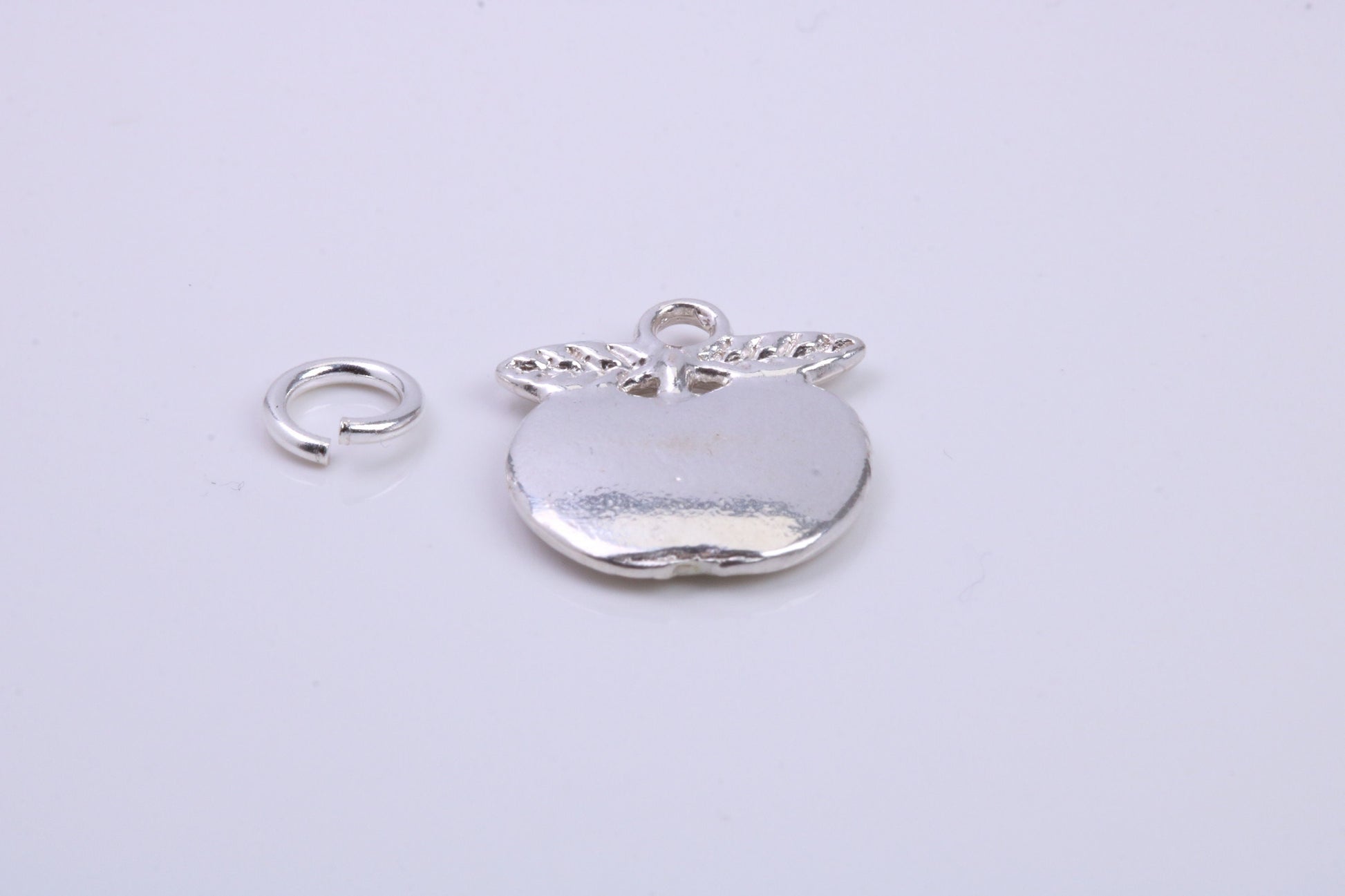 Apple Charm, Traditional Charm, Made from Solid 925 Grade Sterling Silver, Complete with Attachment Link