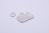 Travel Suitcase Charm, Traditional Charm, Made from Solid 925 Grade Sterling Silver, Complete with Attachment Link