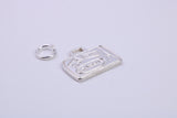 Travel Suitcase Charm, Traditional Charm, Made from Solid 925 Grade Sterling Silver, Complete with Attachment Link