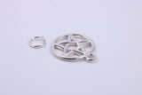 Star of David Charm, Traditional Charm, Made from Solid 925 Grade Sterling Silver, Complete with Attachment Link