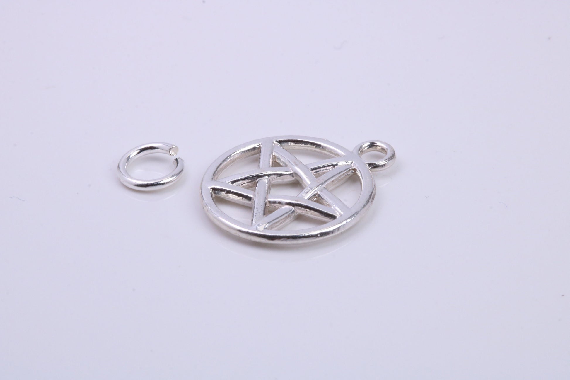 Star of David Charm, Traditional Charm, Made from Solid 925 Grade Sterling Silver, Complete with Attachment Link