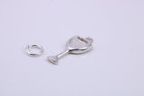 Wine Glass Charm, Traditional Charm, Made from Solid 925 Grade Sterling Silver, Complete with Attachment Link