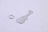 Guitar Charm, Traditional Charm, Made from Solid 925 Grade Sterling Silver, Complete with Attachment Link