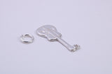 Guitar Charm, Traditional Charm, Made from Solid 925 Grade Sterling Silver, Complete with Attachment Link