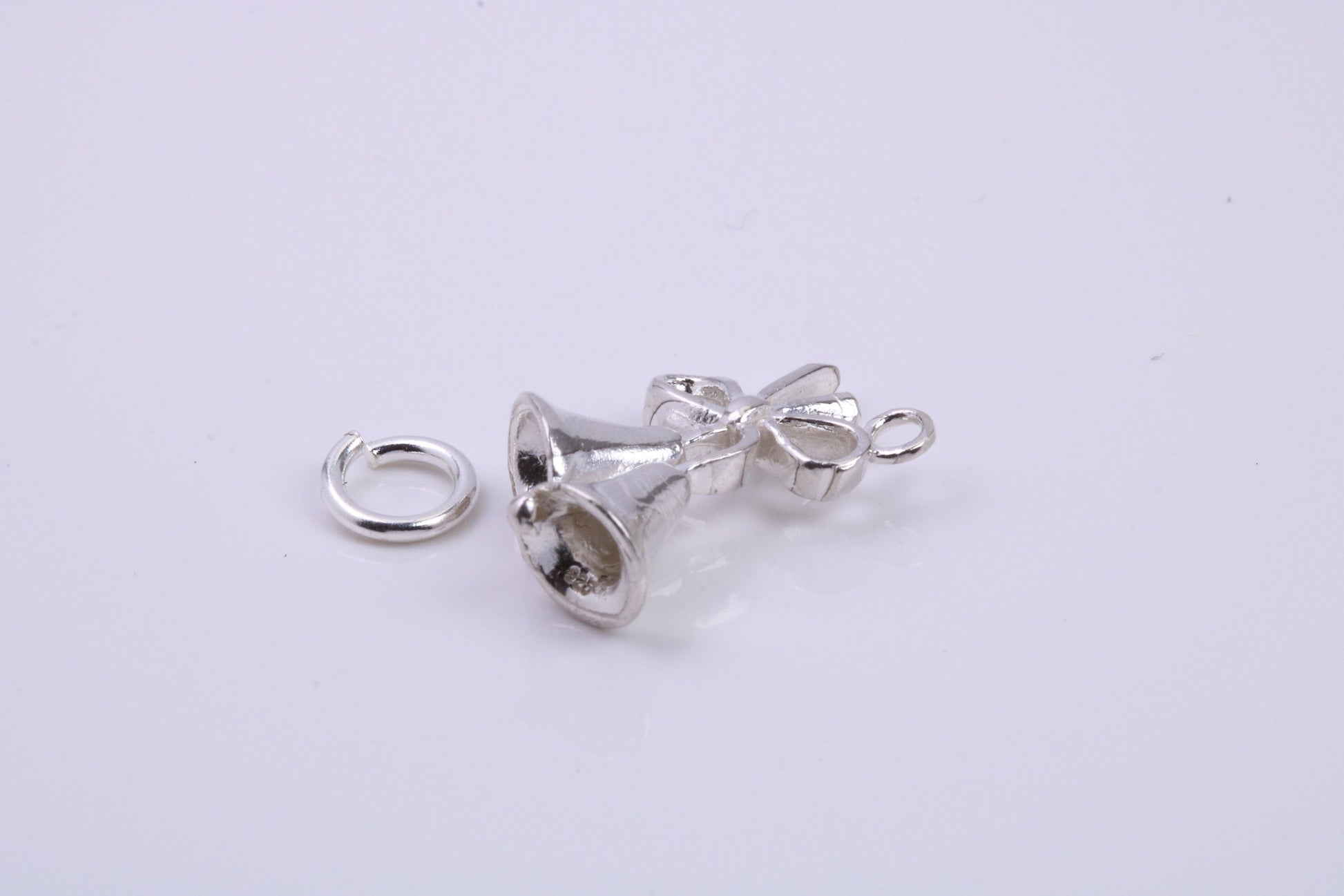 Wedding Bells Charm, Traditional Charm, Made from Solid 925 Grade Sterling Silver, Complete with Attachment Link