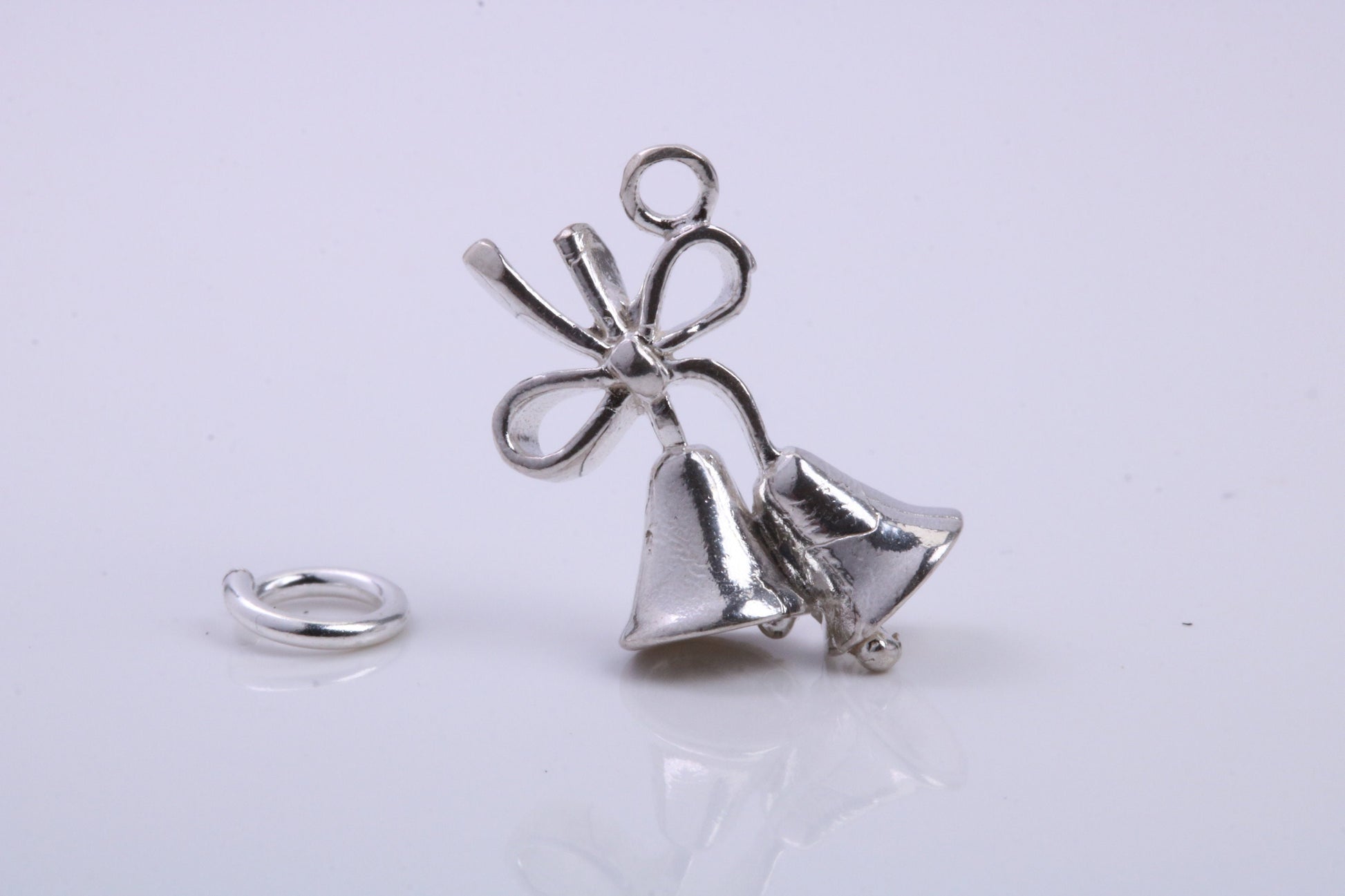 Wedding Bells Charm, Traditional Charm, Made from Solid 925 Grade Sterling Silver, Complete with Attachment Link