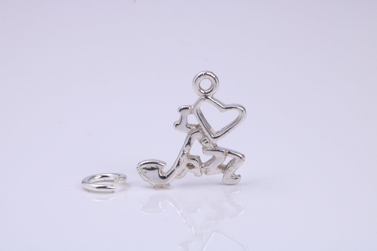 Love Jazz Charm, Traditional Charm, Made from Solid 925 Grade Sterling Silver, Complete with Attachment Link