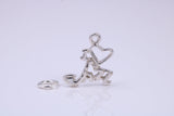 Love Jazz Charm, Traditional Charm, Made from Solid 925 Grade Sterling Silver, Complete with Attachment Link