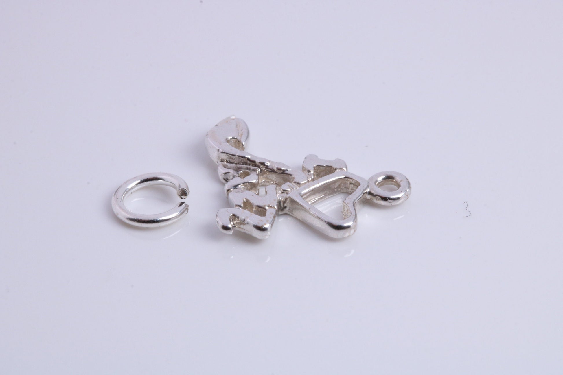 Love Jazz Charm, Traditional Charm, Made from Solid 925 Grade Sterling Silver, Complete with Attachment Link