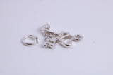 Love Jazz Charm, Traditional Charm, Made from Solid 925 Grade Sterling Silver, Complete with Attachment Link