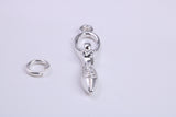 Spiral Goddess Charm, Traditional Charm, Made from Solid 925 Grade Sterling Silver, Complete with Attachment Link