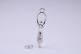 Spiral Goddess Charm, Traditional Charm, Made from Solid 925 Grade Sterling Silver, Complete with Attachment Link