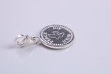 Peace, Joy and Wish Charm, Traditional Charm, Made from Solid 925 Grade Sterling Silver, Complete with Attachment Link