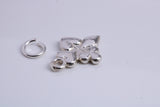 Playing Cards Symbols Charm, Traditional Charm, Made from Solid 925 Grade Sterling Silver, Complete with Attachment Link