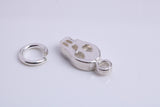 Skull Charm, Traditional Charm, Made from Solid 925 Grade Sterling Silver, Complete with Attachment Link