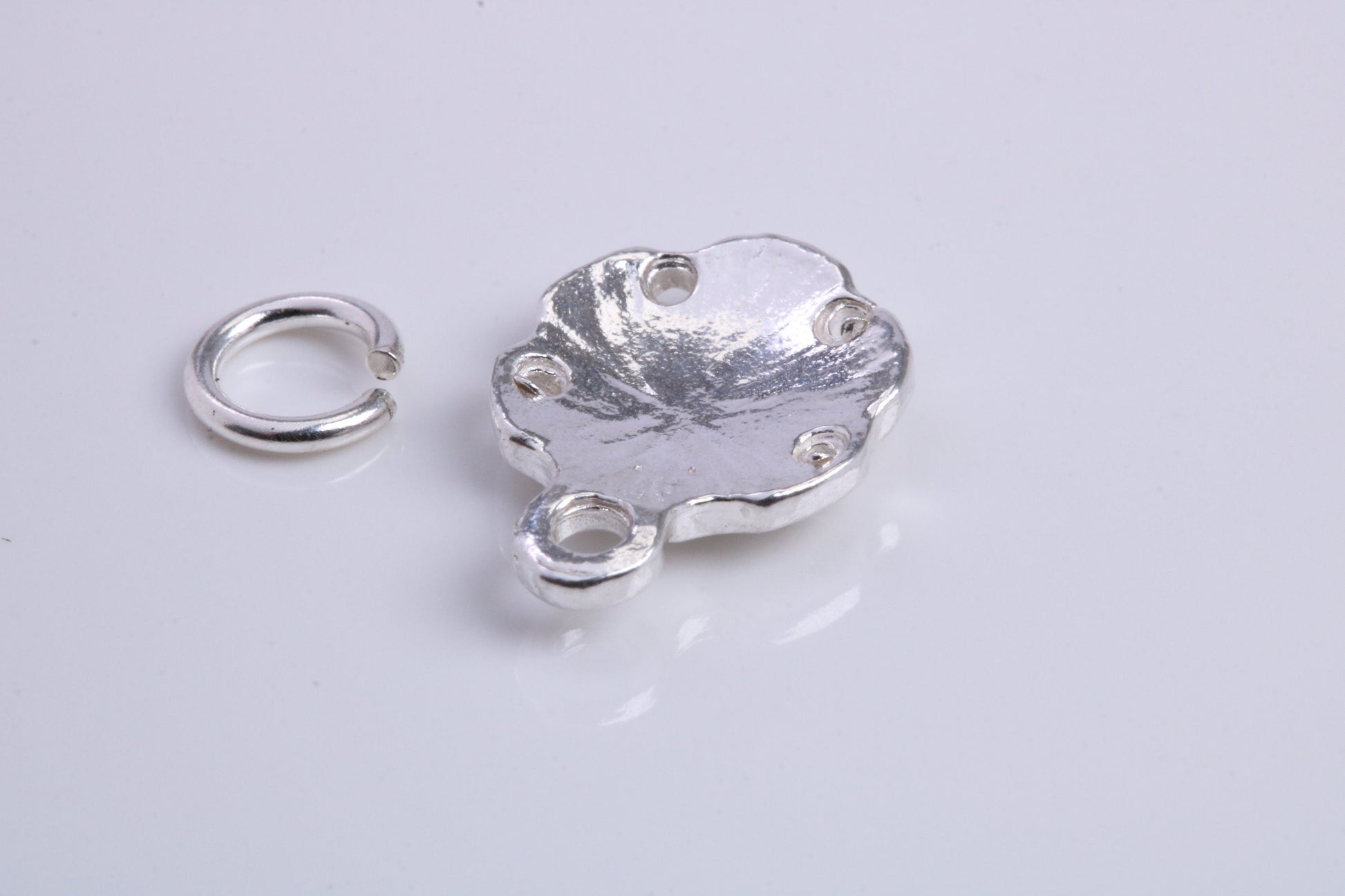 Star Fish Fossil Charm, Traditional Charm, Made from Solid 925 Grade Sterling Silver, Complete with Attachment Link