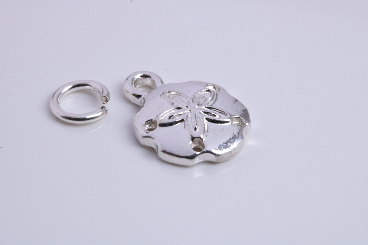 Star Fish Fossil Charm, Traditional Charm, Made from Solid 925 Grade Sterling Silver, Complete with Attachment Link