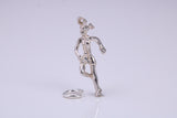 Girl Jogging Charm, Traditional Charm, Made from Solid 925 Grade Sterling Silver, Complete with Attachment Link