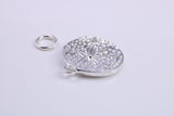 Star Fish Fossil Charm, Traditional Charm, Made from Solid 925 Grade Sterling Silver, Complete with Attachment Link