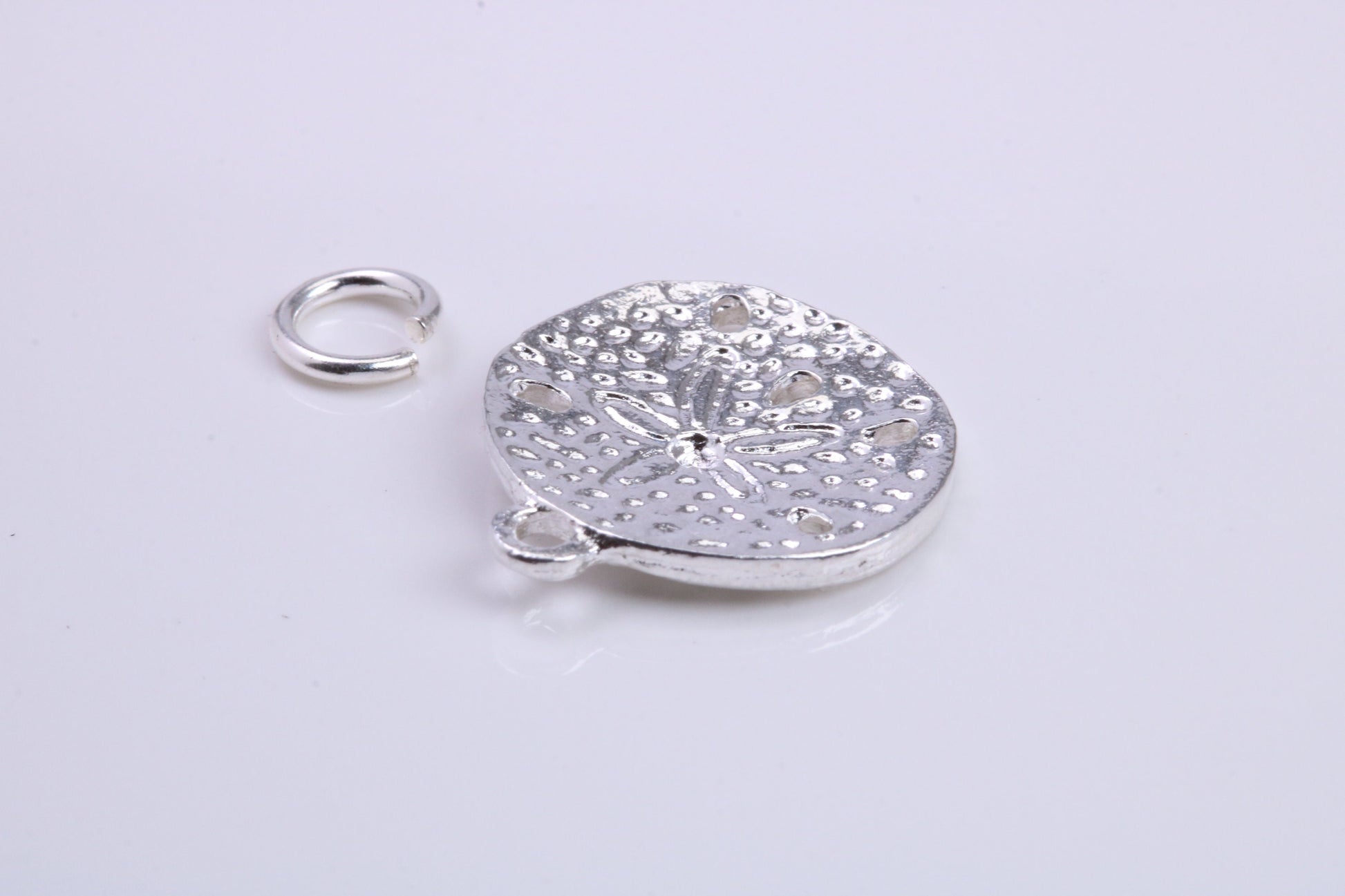 Star Fish Fossil Charm, Traditional Charm, Made from Solid 925 Grade Sterling Silver, Complete with Attachment Link