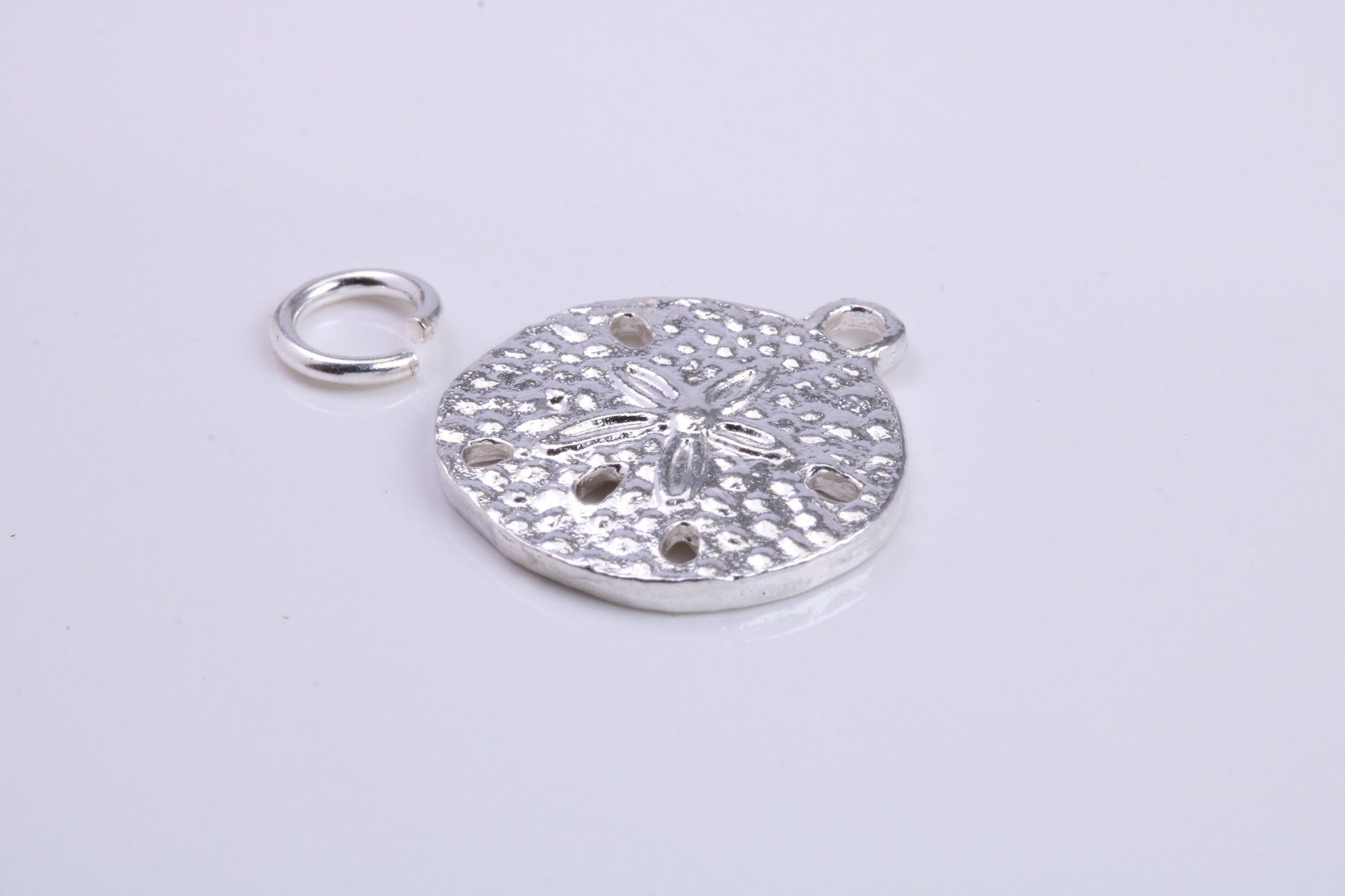Star Fish Fossil Charm, Traditional Charm, Made from Solid 925 Grade Sterling Silver, Complete with Attachment Link