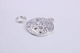 Star Fish Fossil Charm, Traditional Charm, Made from Solid 925 Grade Sterling Silver, Complete with Attachment Link