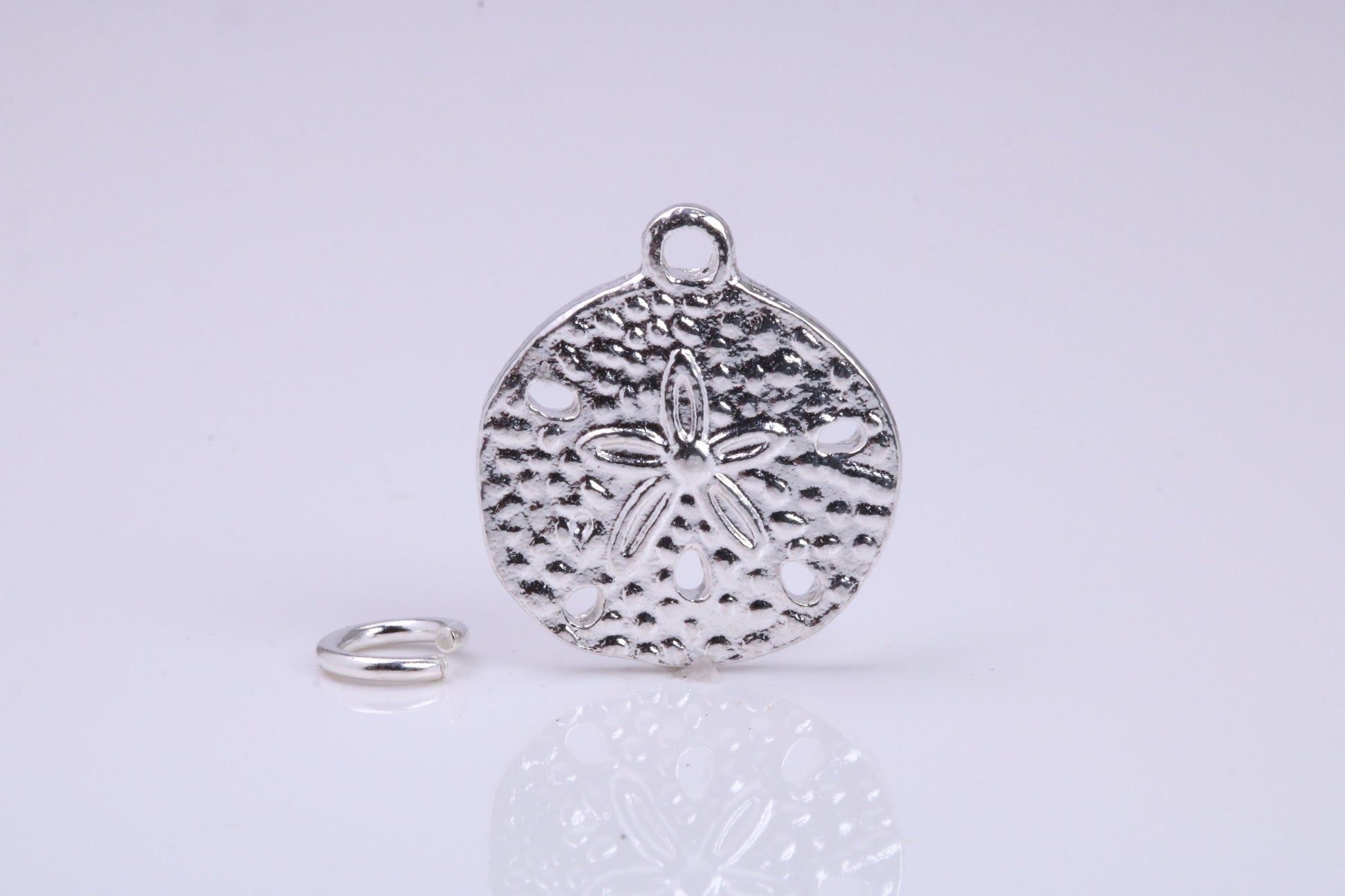 Star Fish Fossil Charm, Traditional Charm, Made from Solid 925 Grade Sterling Silver, Complete with Attachment Link